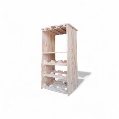 Bodega 9 botellas con porta copas - 40x32x76h