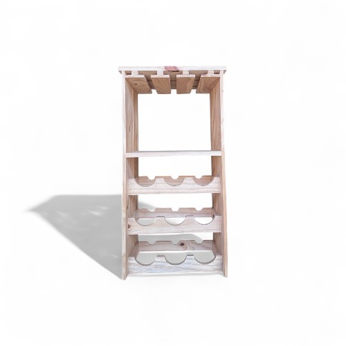 Bodega 9 botellas con porta copas - 40x32x76h - Imagen 2