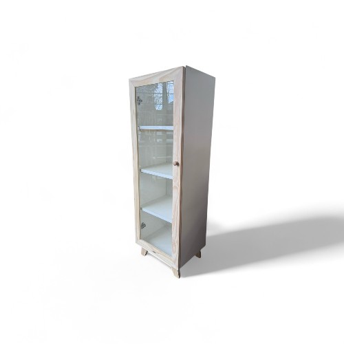 Estantería melamina y pino con vidrio 30x40x120h