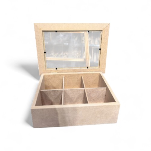 Caja de te MDF - Tapa con vidrio - Imagen 5