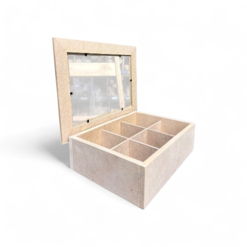 Caja de te MDF - Tapa con vidrio - Imagen 2
