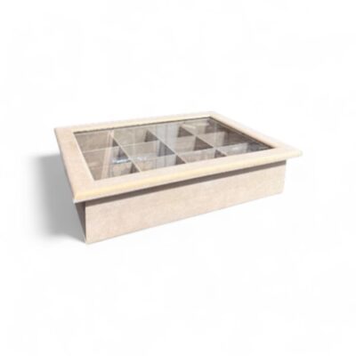 Caja de te MDF - Tapa con vidrio