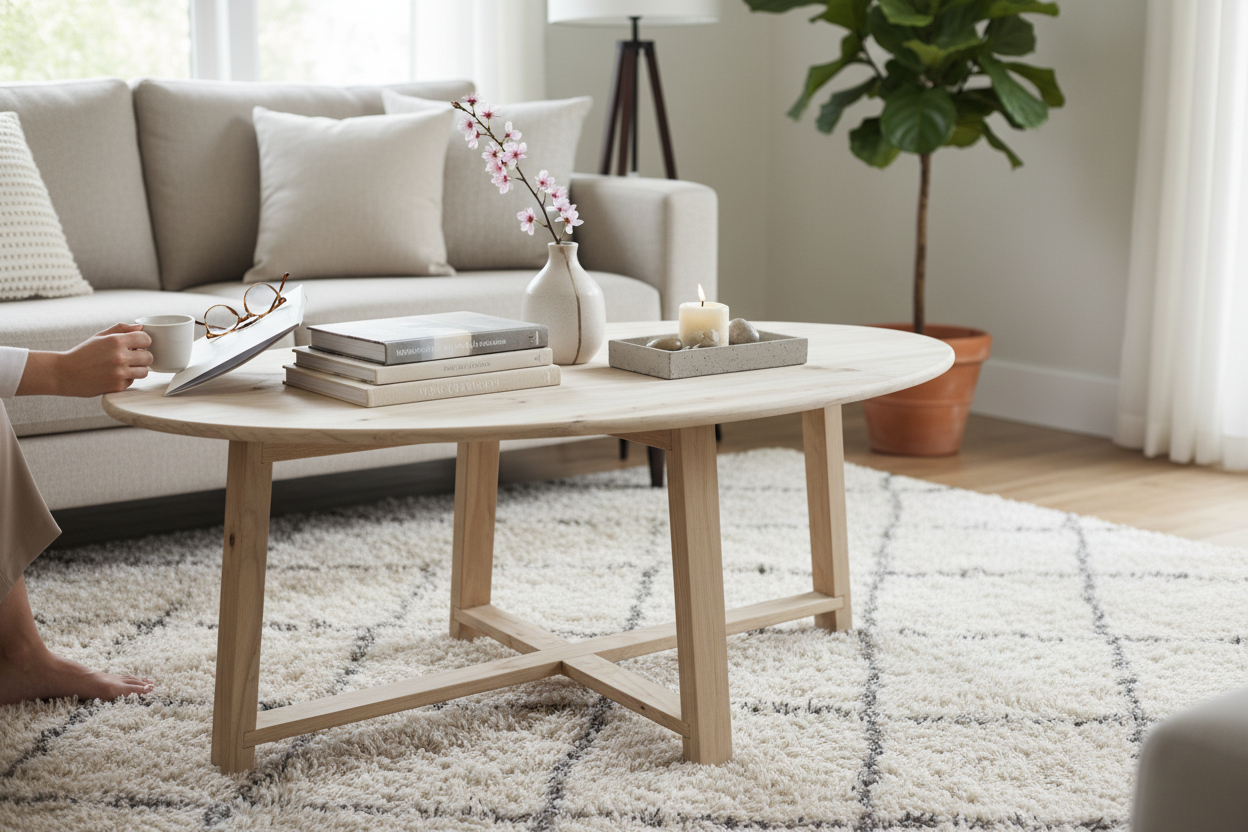 Mesa ratona ovalada 90cm x 60cm x 45cm (h) - Imagen 2